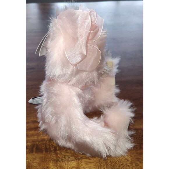 Vintage Progressive Plush Teddy Bear Soft Pink Bow 13" Stuffed Animal Toy origin - Picture 6 of 13